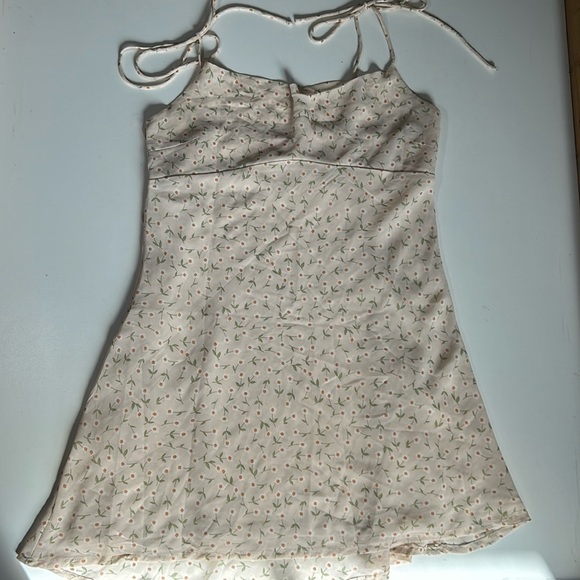 Verge Girl Form Fitting Side Zip Up Pink Flower Dress 100% Polyester Sz 8C5 - Picture 1 of 4